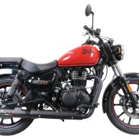 Escape compatible con Royal Enfield Meteor 350 2021-2023, Deeptone Nero, Escape homologado para mercados fuera de la UE 