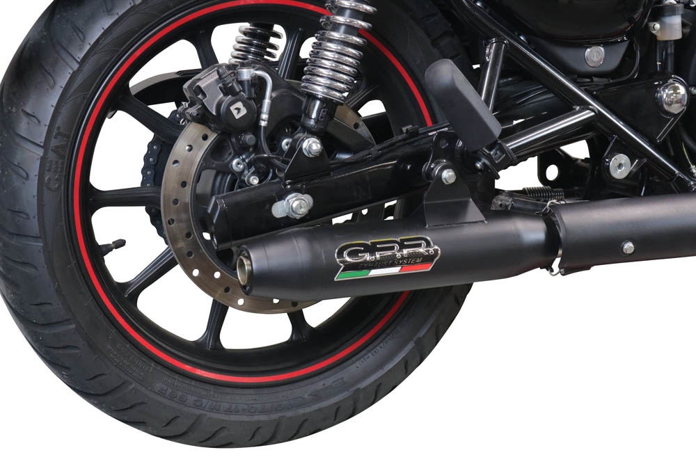Escape compatible con Royal Enfield Meteor 350 2021-2023, Deeptone Nero, Escape homologado para mercados fuera de la UE 