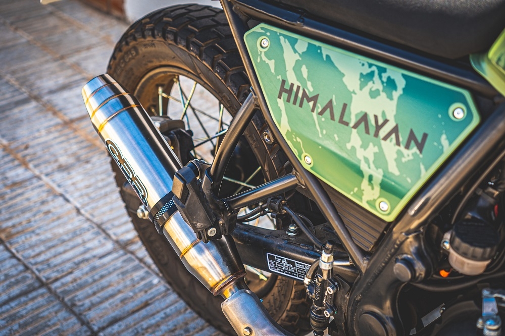 Escape compatible con Royal Enfield Himalayan 410 2021-2024, Deeptone Inox, Escape racing, silenciador con tubo de conexion, articulo sin homologacion 