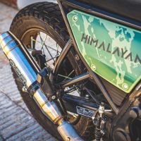 Escape compatible con Royal Enfield Himalayan 410 2021-2024, Deeptone Inox, Escape racing, silenciador con tubo de conexion, articulo sin homologacion 