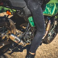 Escape compatible con Royal Enfield Himalayan 410 2021-2024, Deeptone Inox, Escape racing, silenciador con tubo de conexion, articulo sin homologacion 