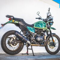 Escape compatible con Royal Enfield Himalayan 410 2021-2024, Furore Nero, Escape racing, silenciador con tubo de conexion, articulo sin homologacion 