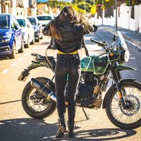 Escape compatible con Royal Enfield Scram 411 2022-2024, Furore Nero, Escape racing, silenciador con tubo de conexion, articulo sin homologacion 