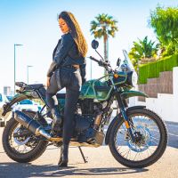 Escape compatible con Royal Enfield Scram 411 2022-2024, Furore Nero, Escape racing, silenciador con tubo de conexion, articulo sin homologacion 