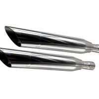 Escape compatible con Harley Davidson Sportster 1200 2004-2009, Slash Inox, Par de terminales de escape homologados, con db killer extraíbles y tubos de conexión específicos 