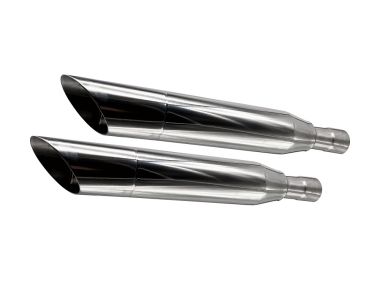 Escape compatible con Harley Davidson Sportster 1200 2004-2009, Slash Inox, Par de terminales de escape homologados, con db killer extraíbles y tubos de conexión específicos 