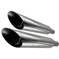Escape compatible con Harley Davidson Sportster 883 2010-2018, Slash Inox, Par de terminales de escape homologados, con db killer extraíbles y tubos de conexión específicos 