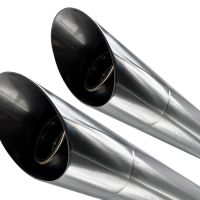 Escape compatible con Harley Davidson Sportster 883 2010-2018, Slash Inox, Par de terminales de escape homologados, con db killer extraíbles y tubos de conexión específicos 