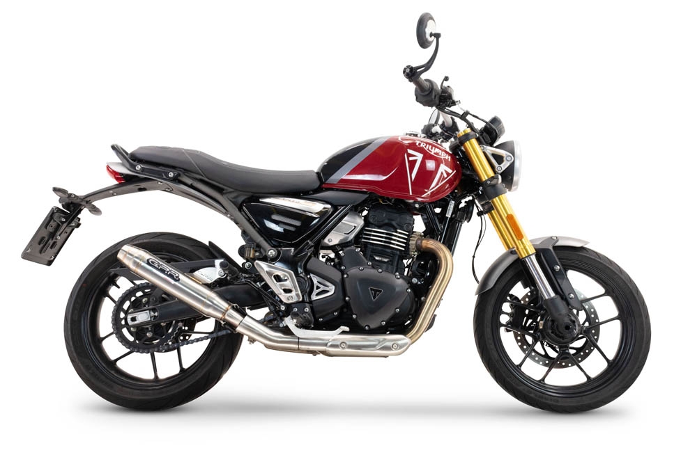 Escape compatible con Triumph Speed 400 2023-2025, Deeptone Inox, Escape legal, homologado, silenciador con db killer desmontable y tubo de conexión específico 
