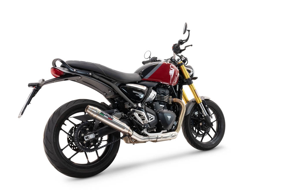 Escape compatible con Triumph Speed 400 2023-2025, Deeptone Inox, Escape legal, homologado, silenciador con db killer desmontable y tubo de conexión específico 