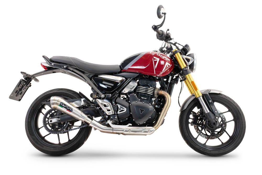 Escape compatible con Triumph Speed 400 2023-2025, Powercone Evo, Escape legal, homologado, silenciador con db killer desmontable y tubo de conexión específico 