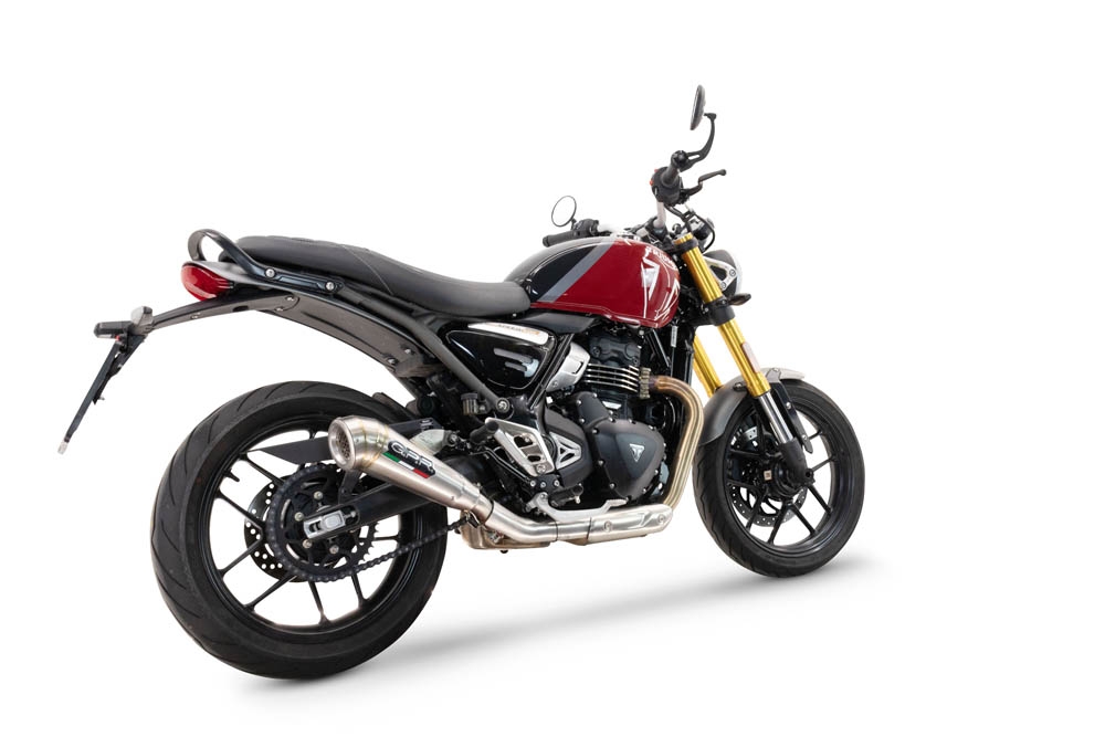 Escape compatible con Triumph Speed 400 2023-2025, Powercone Evo, Escape legal, homologado, silenciador con db killer desmontable y tubo de conexión específico 