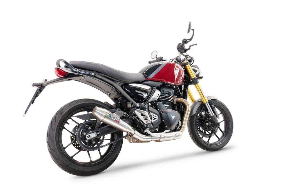 Escape compatible con Triumph Speed 400 2023-2025, Ultracone, Escape legal, homologado, silenciador con db killer desmontable y tubo de conexión específico 