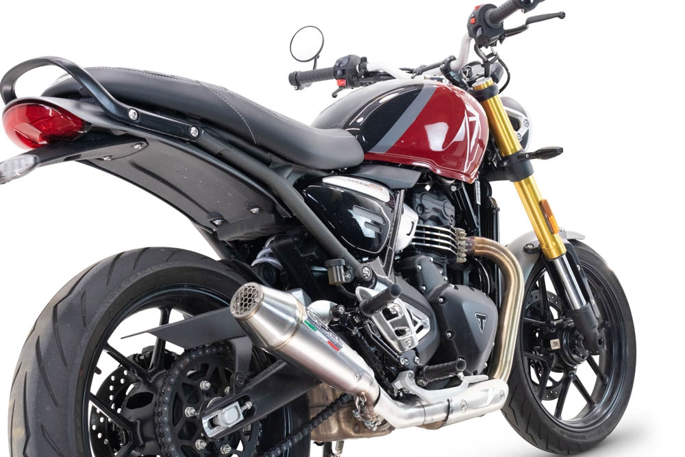 Escape compatible con Triumph Speed 400 2023-2025, Ultracone, Escape legal, homologado, silenciador con db killer desmontable y tubo de conexión específico 
