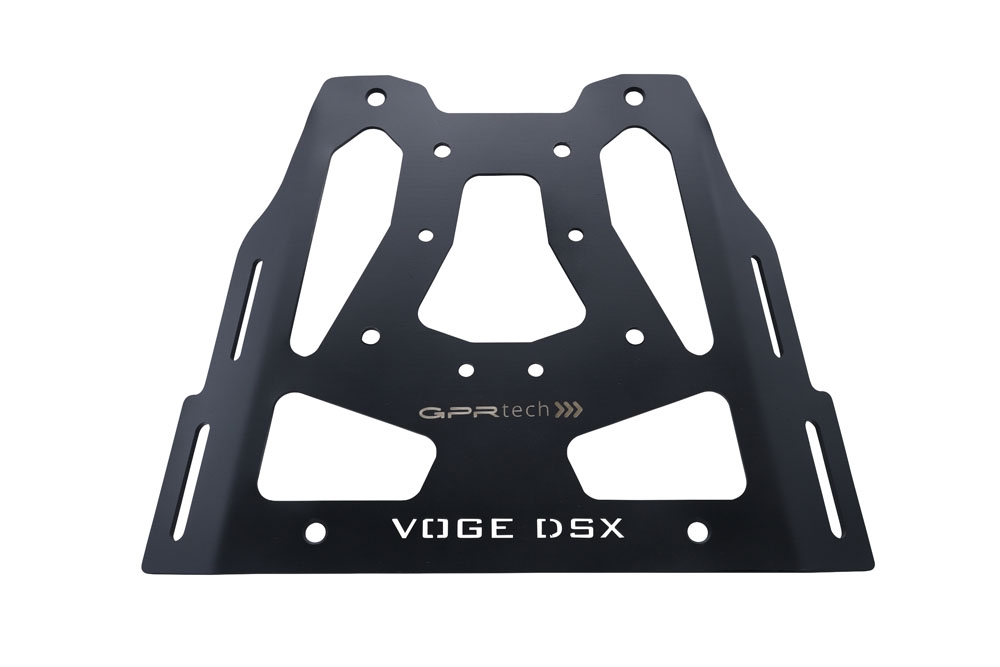 GPR TECH compatible con  Voge 525DSX 2023/2025 e5 Placa de fijación específica Top Case ALPITECH 35 LT compatible con portaequipajes original, fabricada en acero inoxidable con 4 puntos de anclaje