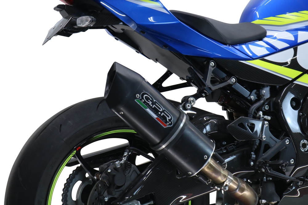 Escape compatible con Suzuki Gsx-R 1000 - 1000 R 2017-2020, Furore Evo4 Nero, Escape legal, homologado, silenciador con db killer desmontable y tubo de conexión específico 