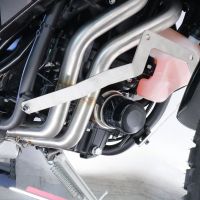 Escape compatible con Yamaha Tenere 700 2019-2020, Decatalizzatore + Paracoppa Titanio, Tubo supresor de catalizador más placa protectora de titanio del motor 