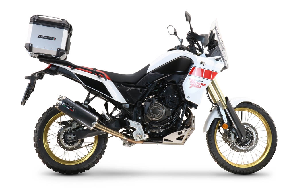 Baúl GPR TECH compatible con  Yamaha Tenere 700 2021/2024 e5 Baúl Alpi-Tech en aluminio color plata, incluye portaequipajes específico de aluminio y placa especifica de acero. Capacidad Litros 45
