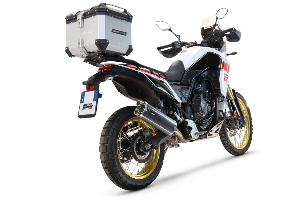 Baúl GPR TECH compatible con  Yamaha Tenere 700 2021/2024 e5 Baúl Alpi-Tech en aluminio color plata, incluye portaequipajes específico de aluminio y placa especifica de acero. Capacidad Litros 45