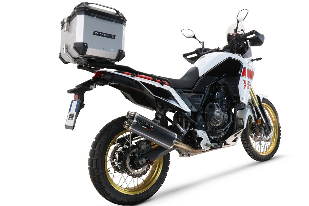 Baúl GPR TECH compatible con  Yamaha Tenere 700 2021/2024 e5 Baúl Alpi-Tech en aluminio color plata, incluye portaequipajes específico de aluminio y placa especifica de acero. Capacidad Litros 45