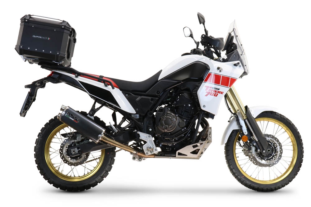 Baúl GPR TECH compatible con  Yamaha Tenere 700 2021/2024 e5 Baúl Alpi-Tech en aluminio color plata, incluye portaequipajes específico de aluminio y placa especifica de acero. Capacidad Litros 45