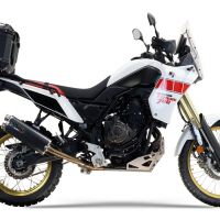 Escape compatible con Yamaha Tenere 700 2021-2024, Dual Poppy, Escape legal, homologado, silenciador con db killer desmontable y tubo de conexión específico 