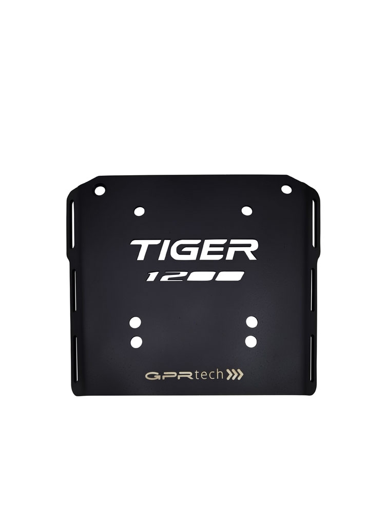 GPR TECH compatible con  Triumph Tiger 1200 explorer 2017/2021 e4 Placa de fijación específica en Titanio ALPITECH 35/55 LT compatible con portaequipajes original, fabricada en titanio con 4 puntos de anclaje