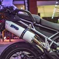 Escape compatible con Triumph Tiger 900 2020-2023, Albus Evo4, Escape legal, homologado, silenciador con db killer desmontable y tubo de conexión específico 