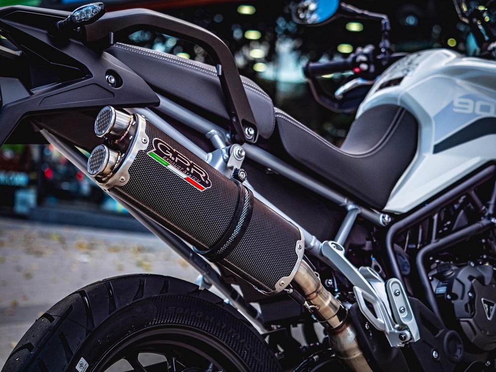 Escape compatible con Triumph Tiger 850 2020-2024, Dual Poppy, Escape legal, homologado, silenciador con db killer desmontable y tubo de conexión específico 