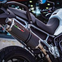 Escape compatible con Triumph Tiger 850 2020-2024, Dual Poppy, Escape legal, homologado, silenciador con db killer desmontable y tubo de conexión específico 