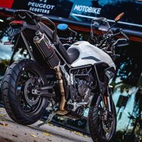 Escape compatible con Triumph Tiger 850 2020-2024, Dual Poppy, Escape legal, homologado, silenciador con db killer desmontable y tubo de conexión específico 
