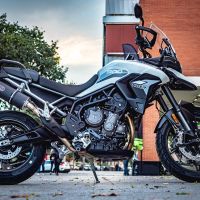 Escape compatible con Triumph Tiger 900 2020-2023, Furore Evo4 Nero, Escape legal, homologado, silenciador con db killer desmontable y tubo de conexión específico 