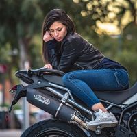 Escape compatible con Triumph Tiger 900 2020-2023, Furore Evo4 Nero, Escape legal, homologado, silenciador con db killer desmontable y tubo de conexión específico 