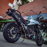 Escape compatible con Triumph Tiger 900 2020-2023, Furore Evo4 Nero, Escape legal, homologado, silenciador con db killer desmontable y tubo de conexión específico 