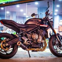 Escape compatible con Triumph Trident 660 2021-2024, M3 Black Titanium, Escape completo, no legal para países de la UE, con db killer extraíble 