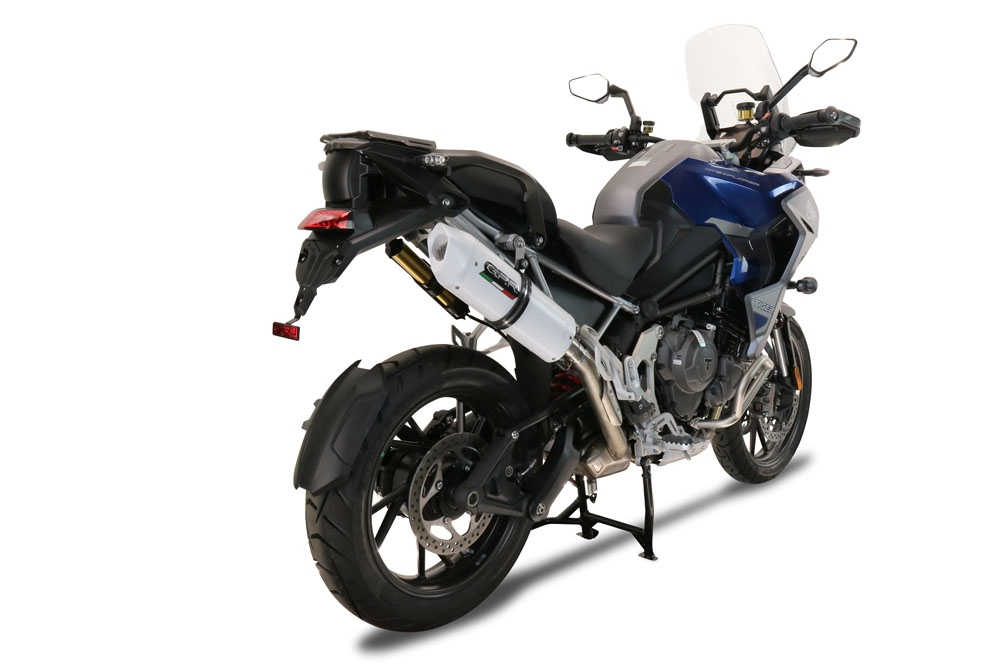Escape compatible con Triumph Tiger 1200 Gt - Rally 2022-2024, Albus Evo4, Escape legal, homologado, silenciador con db killer desmontable y tubo de conexión específico 