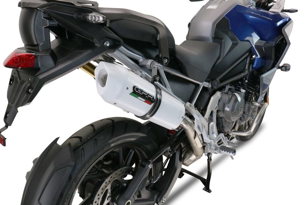 Escape compatible con Triumph Tiger 1200 Gt - Rally 2022-2024, Albus Evo4, Escape legal, homologado, silenciador con db killer desmontable y tubo de conexión específico 
