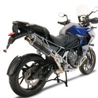 Escape compatible con Triumph Tiger 1200 Gt - Rally 2022-2024, Dual Poppy, Escape legal, homologado, silenciador con db killer desmontable y tubo de conexión específico 