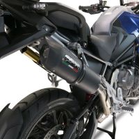 Escape compatible con Triumph Tiger 1200 Gt - Rally 2022-2024, Furore Evo4 Nero, Escape legal, homologado, silenciador con db killer desmontable y tubo de conexión específico 