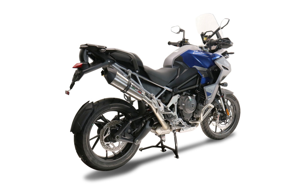 Escape compatible con Triumph Tiger 1200 Gt - Rally 2022-2024, GP Evo4 Titanium, Escape legal, homologado, silenciador con db killer desmontable y tubo de conexión específico 