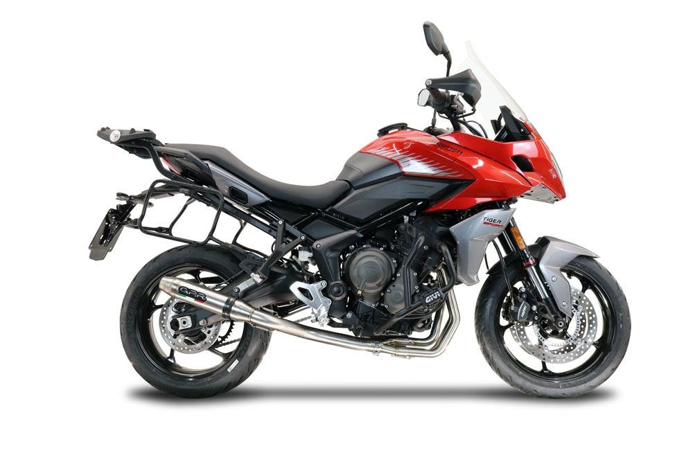 Escape compatible con Triumph Trident 660 2021-2024, Deeptone Inox, Escape completo, no legal para países de la UE, con db killer extraíble 