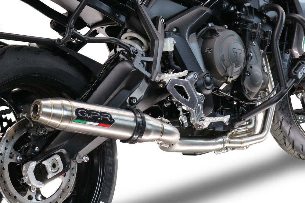 Escape compatible con Triumph Trident 660 2021-2024, Deeptone Inox, Escape completo, no legal para países de la UE, con db killer extraíble 