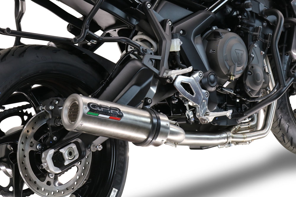 Escape compatible con Triumph Tiger Sport 660 2022-2024, M3 Titanium Natural, Escape completo homologado y legal,con catalizador incluido db killer extraíble 