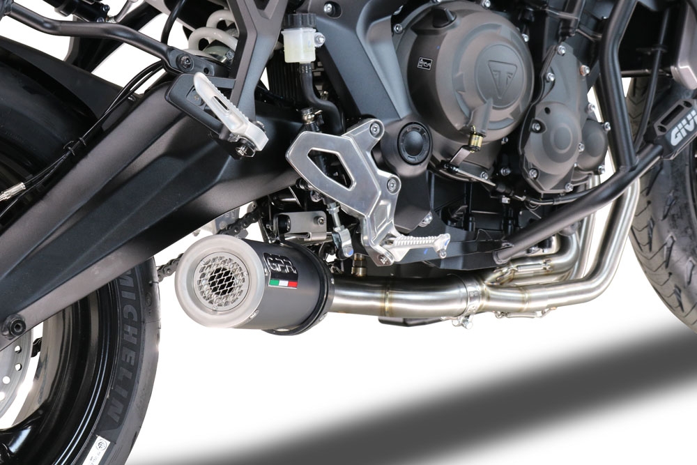 Escape compatible con Triumph Tiger Sport 660 2022-2024, M3 Black Titanium, Escape completo, no legal para países de la UE, con db killer extraíble 