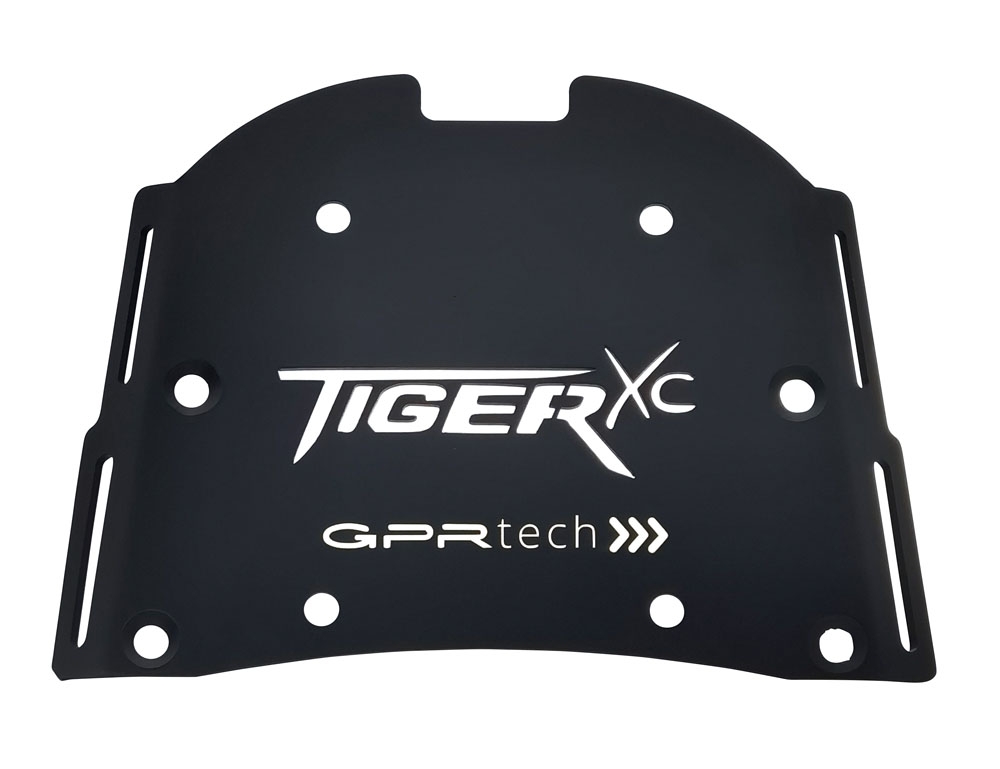 GPR TECH compatible con  Triumph Tiger 800 2011/2016 e3 Placa de fijación específica Top Case ALPITECH 35 LT compatible con portaequipajes original, fabricada en acero inoxidable con 4 puntos de anclaje