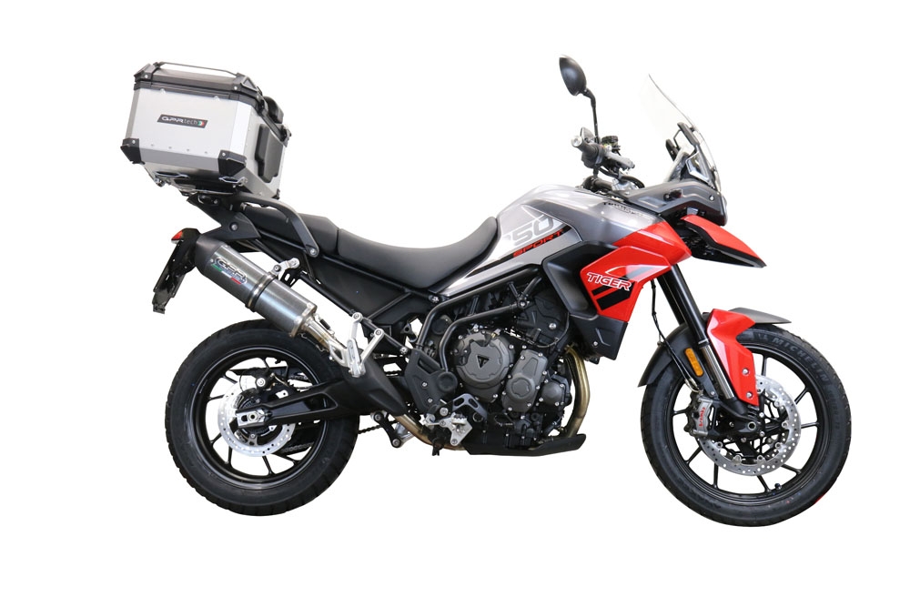 Baúl GPR TECH compatible con  Triumph Tiger 1200 Gt - Rally 2022/2024 e5 Baúl Alpi-Tech en aluminio color plata con placa específica incluida Capacidad Litros 45