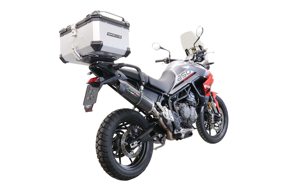 Baúl GPR TECH compatible con  Triumph Tiger 1200 Gt - Rally 2022/2024 e5 Baúl Alpi-Tech en aluminio color plata con placa específica incluida Capacidad Litros 45