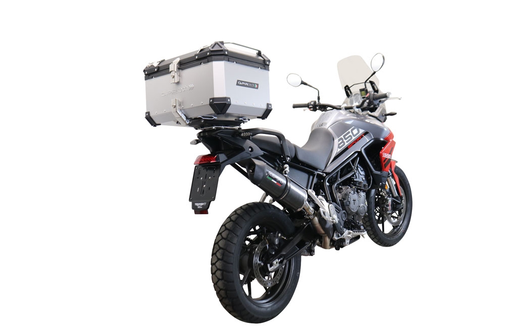 Baúl GPR TECH compatible con  Triumph Tiger 1200 Gt - Rally 2022/2024 e5 Baúl Alpi-Tech en aluminio color plata con placa específica incluida Capacidad Litros 45