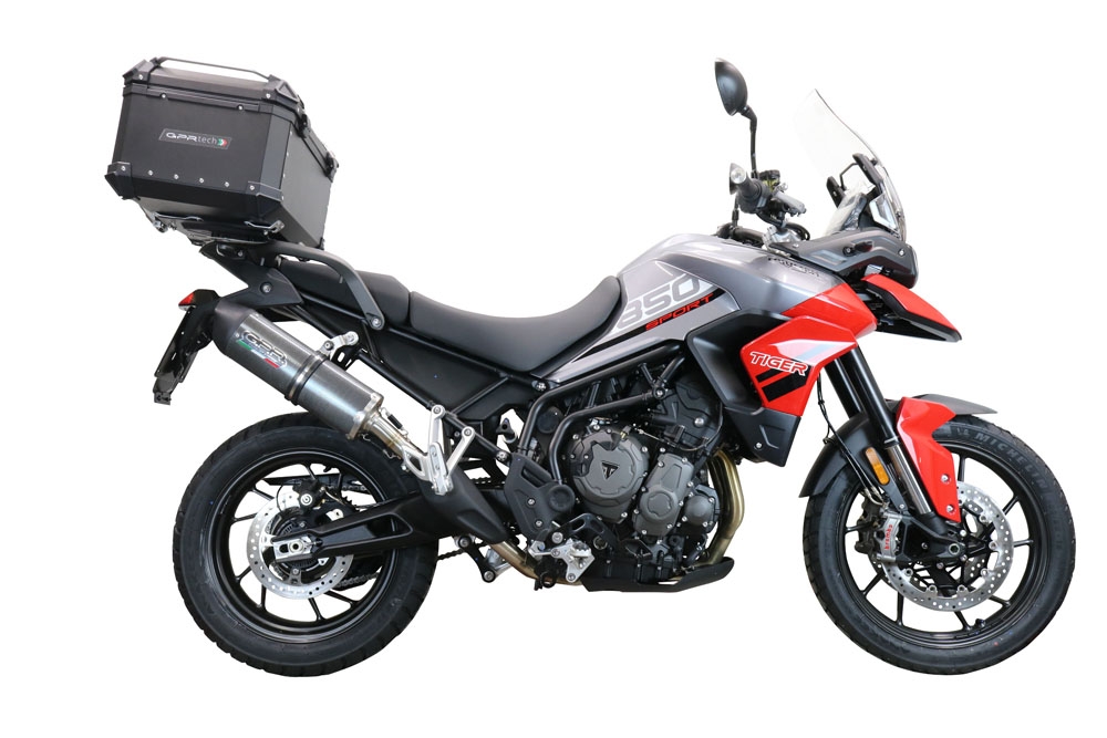 Baúl GPR TECH compatible con  Triumph Tiger 1200 Gt - Rally 2022/2024 e5 Baúl Alpi-Tech en aluminio, color negro con placa específica incluida Capacidad Litros 45
