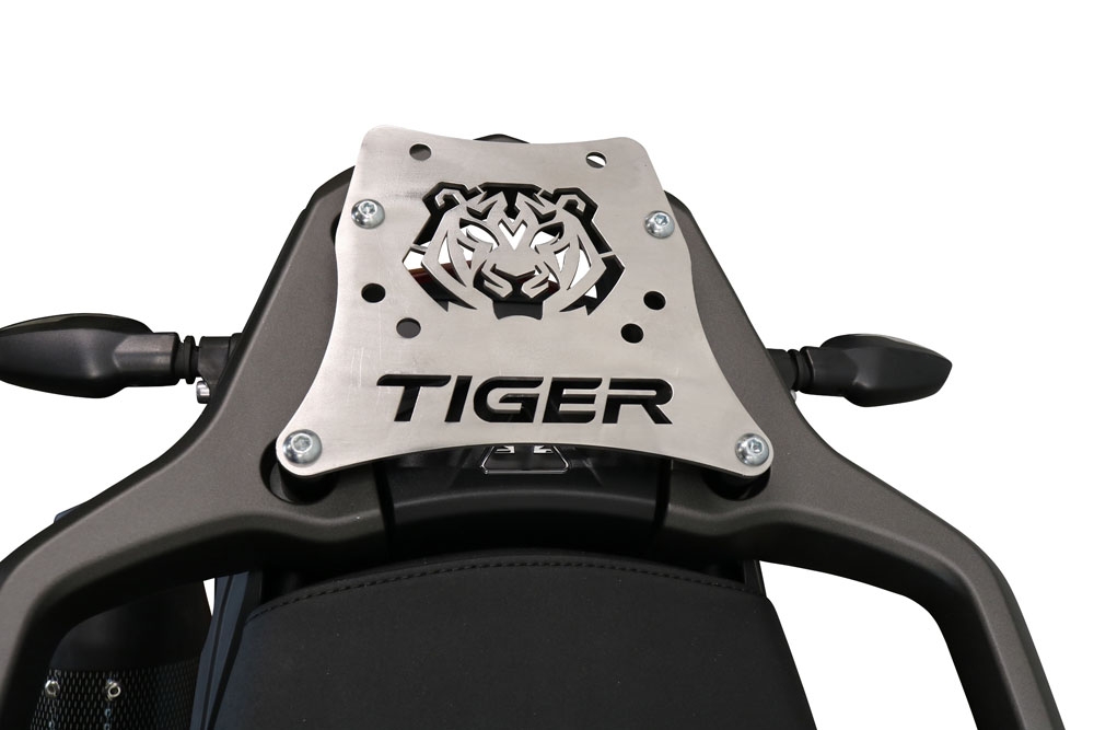 GPR TECH compatible con  Triumph Tiger 1200 Gt - Rally 2022/2024 e5 Placa de fijación específica en Titanio ALPITECH 35/55 LT compatible con portaequipajes original, fabricada en titanio con 4 puntos de anclaje